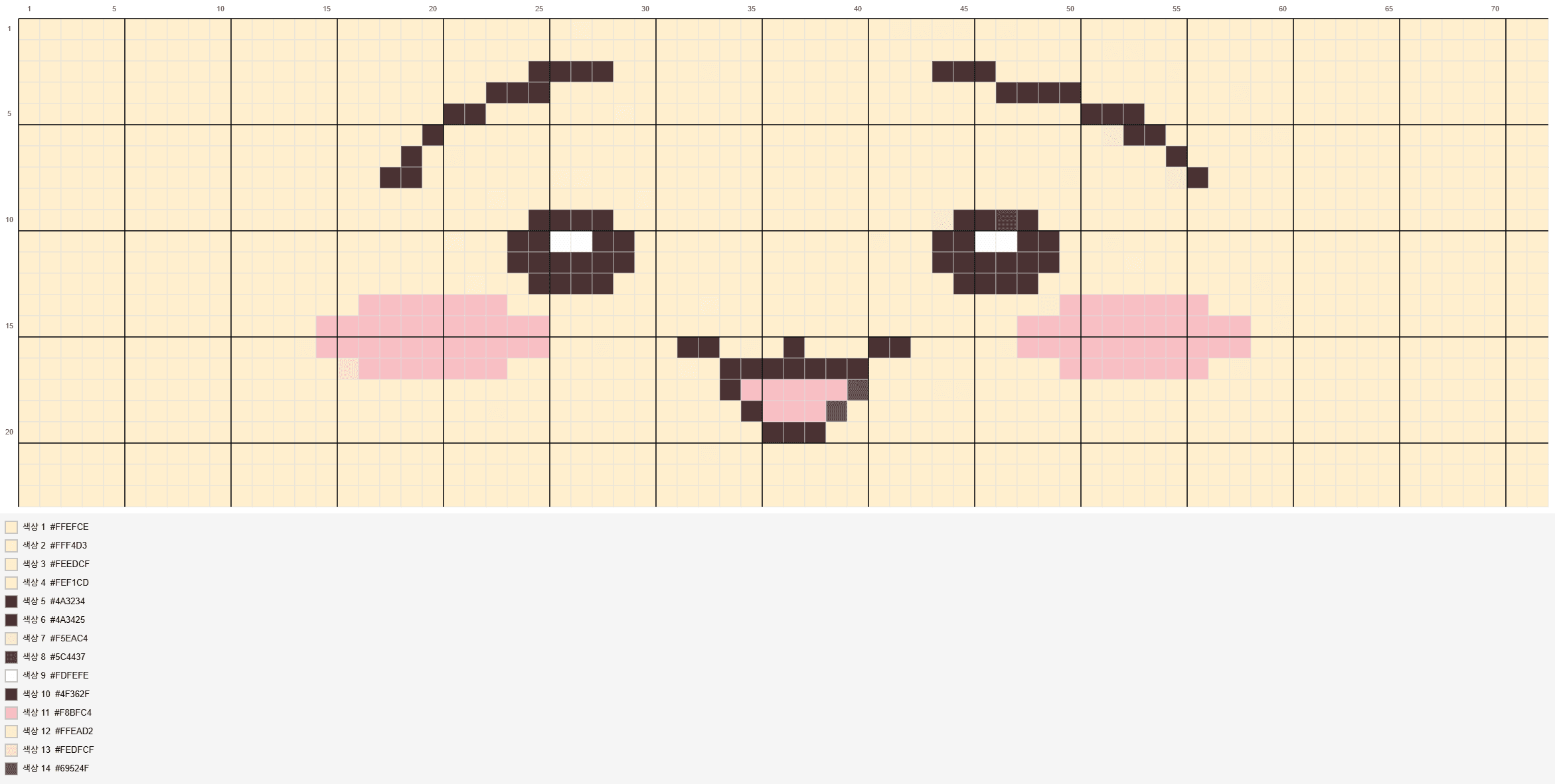사용자가 KnittyCat으로 만든 격자 도안